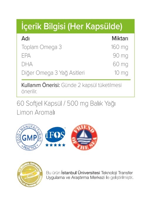 Ocean Omega 500 mg 60 Softjel Kapsül