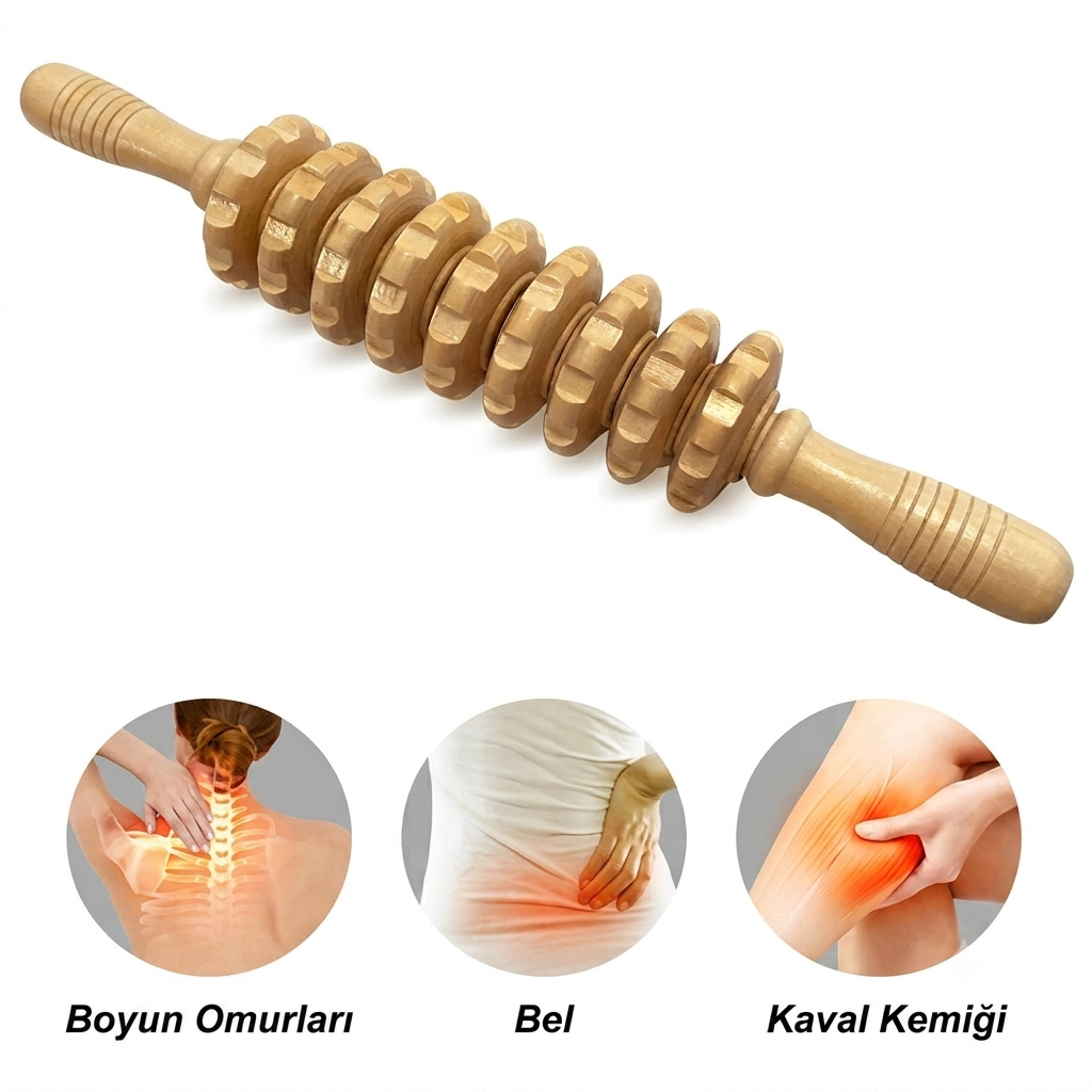 Ahşap Masaj Merdanesi - 40cm